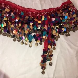 Multi-colored hip scarf